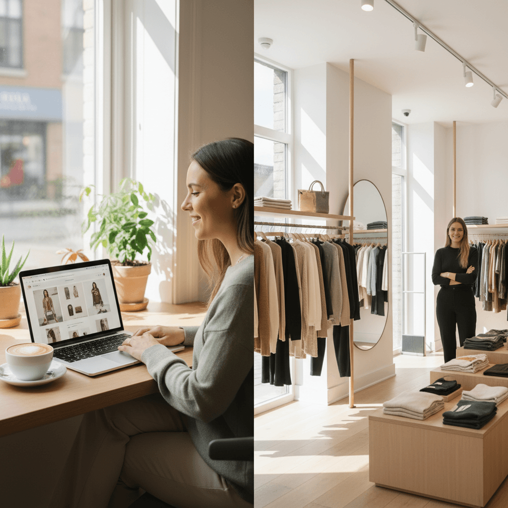 Online and in-store shopping options at Alvin Shops